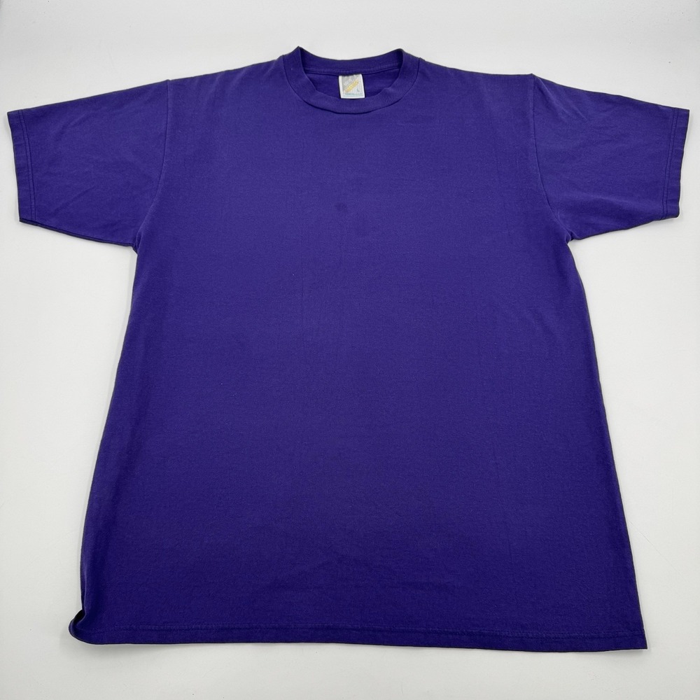Vintage JERZEES Blank 50/50 Heavyweight T-Shirt Men's XL Purple Cotton Blend USA